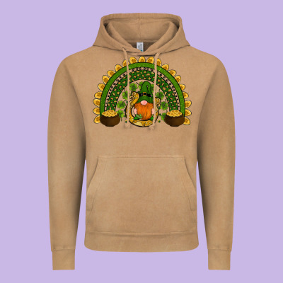 St Patricks Day Rainbow Vintage Hoodie Designed By Ranaportraitstore