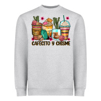 Heather Grey cafecito y chisme coffee cups Heavyweight Sweatshirt - Zillion Design Studio