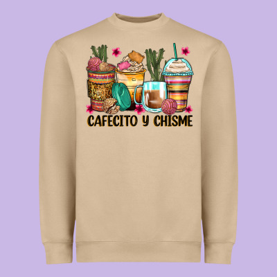 Cafecito Y Chisme Coffee Cups Heavyweight Sweatshirt Designed By Zillion Design Studio