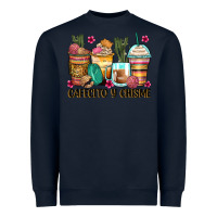 Navy cafecito y chisme coffee cups Heavyweight Sweatshirt - Zillion Design Studio