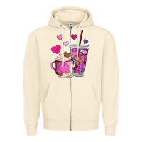 Sandshell valentines day heart coffe Zipper Hoodie - AdoDesignShop