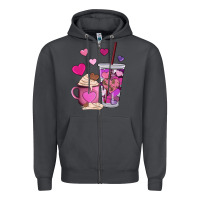 Smoke valentines day heart coffe Zipper Hoodie - AdoDesignShop