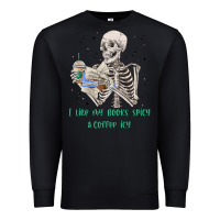 Black i like my books spicy and coffee icy Premium Sweatshirt - MaliasSmallBusiness