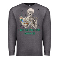 Charcoal Heather i like my books spicy and coffee icy Premium Sweatshirt - MaliasSmallBusiness