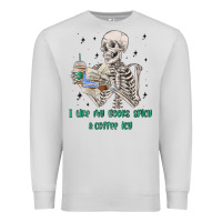 Dove Grey i like my books spicy and coffee icy Premium Sweatshirt - MaliasSmallBusiness