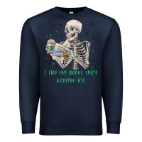 Navy i like my books spicy and coffee icy Premium Sweatshirt - MaliasSmallBusiness