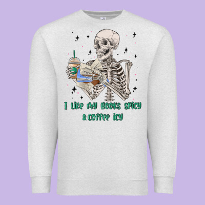 I Like My Books Spicy And Coffee Icy Premium Sweatshirt Designed By Maliassmallbusiness