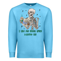 Ocean Blue i like my books spicy and coffee icy Premium Sweatshirt - MaliasSmallBusiness
