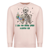 Pale Pink i like my books spicy and coffee icy Premium Sweatshirt - MaliasSmallBusiness
