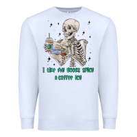 White i like my books spicy and coffee icy Premium Sweatshirt - MaliasSmallBusiness