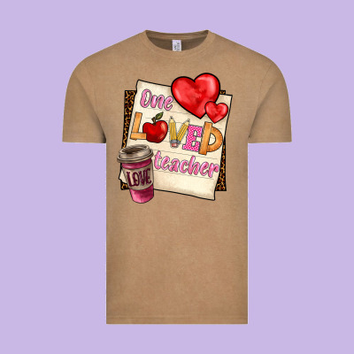 One Loved Teacher Vintage Tee Designed By Barkaloodesign