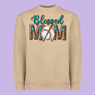 Western Blessed Mom With Baseball Heavyweight Sweatshirt Designed By Texasbilliewilder