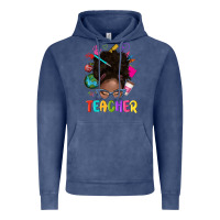 Vintage Denim teacher afro messy bun Vintage Hoodie - texasbilliewilder