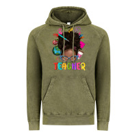 Vintage Olive teacher afro messy bun Vintage Hoodie - texasbilliewilder