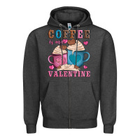 Charcoal Heather valentines day coffe is my valentine Zipper Hoodie - AdoDesignShop
