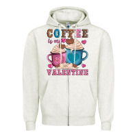 Oatmeal Heather valentines day coffe is my valentine Zipper Hoodie - AdoDesignShop
