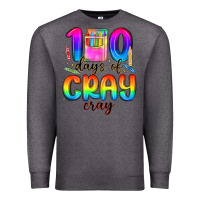 Charcoal Heather 100 days of cray cray Premium Sweatshirt - MaliasSmallBusiness