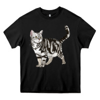 Black American Shorthair Cat Heavy Core Tee - LillyAllenDesigns