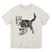 Cream American Shorthair Cat Heavy Core Tee - LillyAllenDesigns