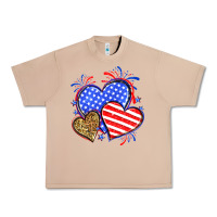 Burro American flag leopard hearts Urban Heavy Tee - Neo Western
