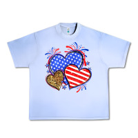 Grape Ice American flag leopard hearts Urban Heavy Tee - Neo Western