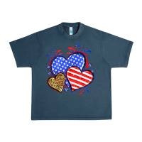 Midnight Navy American flag leopard hearts Urban Heavy Tee - Neo Western