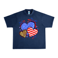 Navy American flag leopard hearts Urban Heavy Tee - Neo Western