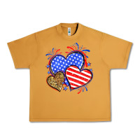 Peanut Butter American flag leopard hearts Urban Heavy Tee - Neo Western