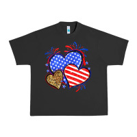 Pigment Black American flag leopard hearts Urban Heavy Tee - Neo Western