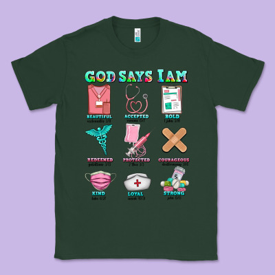 Nurse God Says I Am  Nurse Elements Classic Tee Designed By Adodesignshop
