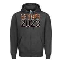 Charcoal Heather senior 2023 american football Zipper Hoodie - AdoDesignShop