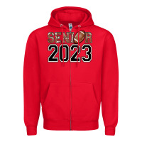 Red senior 2023 american football Zipper Hoodie - AdoDesignShop