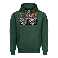 Sports Green senior 2023 american football Zipper Hoodie - AdoDesignShop