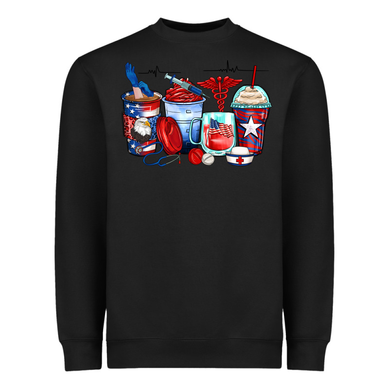 American Nurse Coffee Cups Heavyweight Sweatshirt by Zillion Design Studio | Teevron
