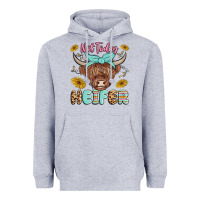 Heather Grey heifer Heavyweight Hoodie - MaliasSmallBusiness