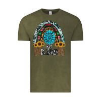 Vintage Olive western rainbow  be kind Vintage Tee - RanaPortraitStore