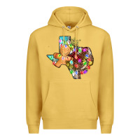 Antique Gold christmas texas map Premium Hoodie - AdoDesignShop