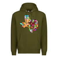 Army Green christmas texas map Premium Hoodie - AdoDesignShop
