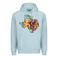 Blue Mist christmas texas map Premium Hoodie - AdoDesignShop