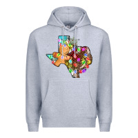 Heather Grey christmas texas map Premium Hoodie - AdoDesignShop