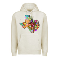 Oatmeal Heather christmas texas map Premium Hoodie - AdoDesignShop