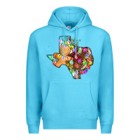 Ocean Blue christmas texas map Premium Hoodie - AdoDesignShop
