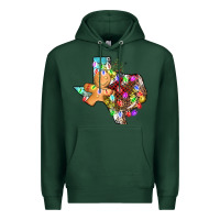 Sports Green christmas texas map Premium Hoodie - AdoDesignShop