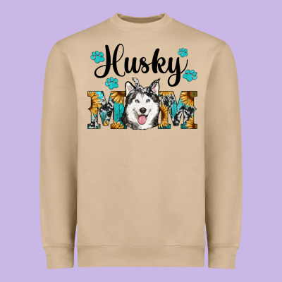 Husky Mom Western Heavyweight Sweatshirt Designed By Ranaportraitstore