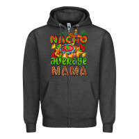 Charcoal Heather nacho average mama with nacho Zipper Hoodie - AdoDesignShop