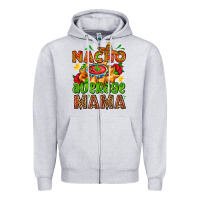 Heather Grey nacho average mama with nacho Zipper Hoodie - AdoDesignShop