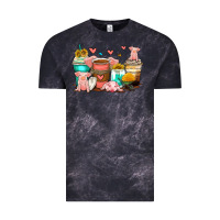 Cloud Black pigs coffee cups Vintage Tee - Zillion Design Studio