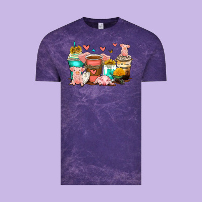 Pigs Coffee Cups Vintage Tee Designed By Zillion Design Studio