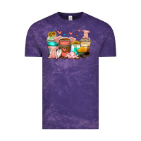 Cloud Purple pigs coffee cups Vintage Tee - Zillion Design Studio