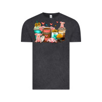 Vintage Black pigs coffee cups Vintage Tee - Zillion Design Studio